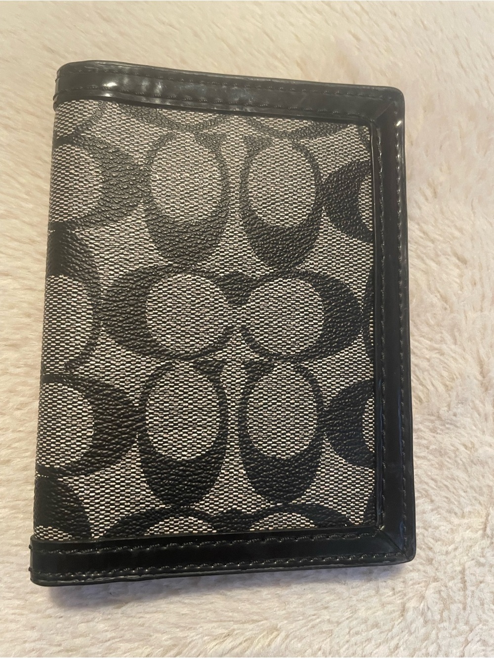 Coach Signature Canvas Card Passport Wallet